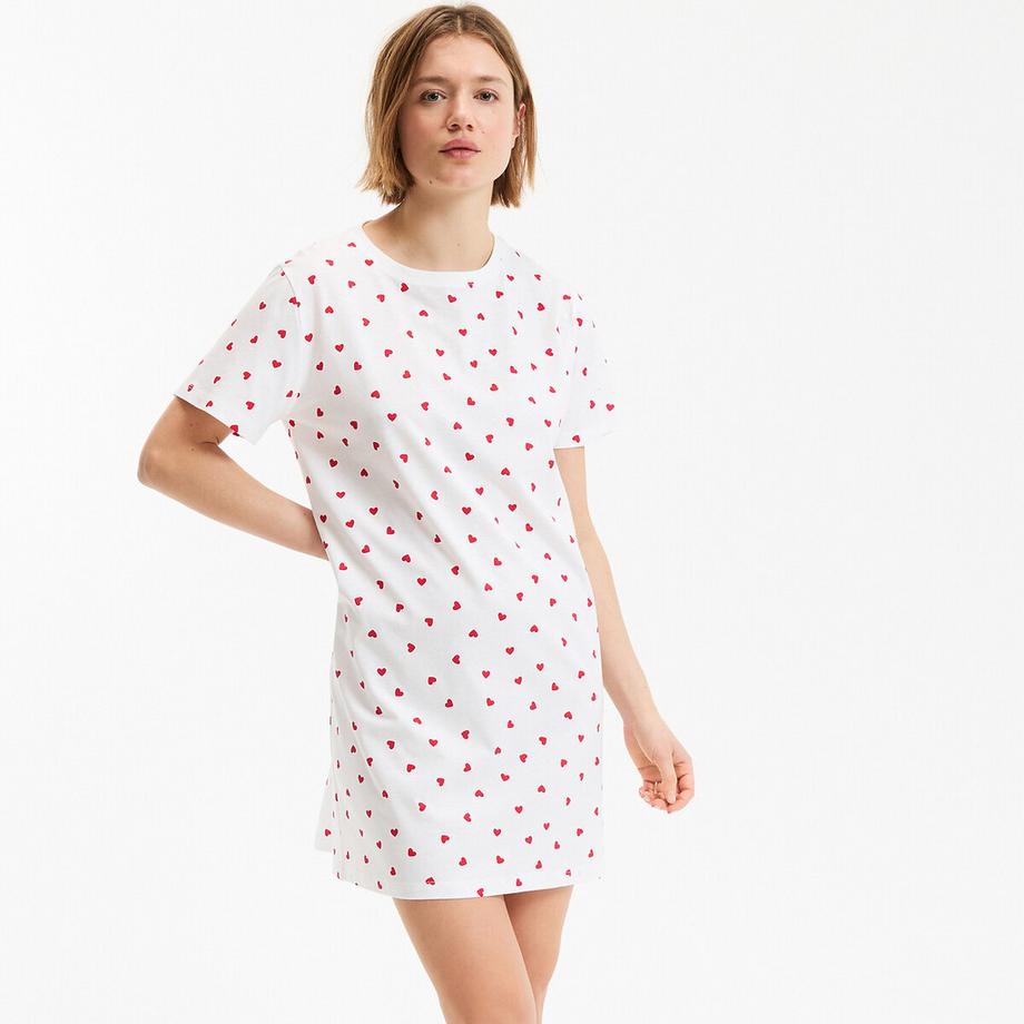 Nachthemd mit Herzchen-Print