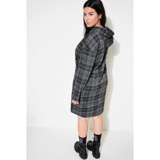 Studio Untold Oversized Karo Jersey Kapuzen Midikleid  