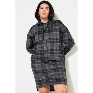 Studio Untold Oversized Karo Jersey Kapuzen Midikleid  