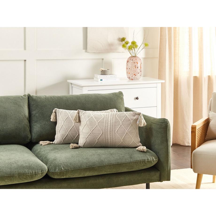 Beliani Lot de 2 coussins décoratifs en Coton Rustique CAESIA  