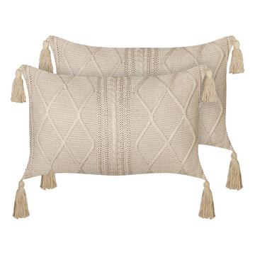 Lot de 2 coussins en Coton Rustique CAESIA