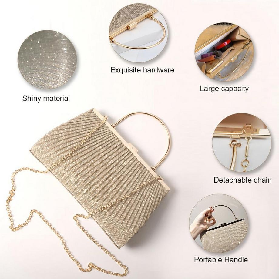 Only-bags.store Kleine Glitzer Clutch Abendtasche  