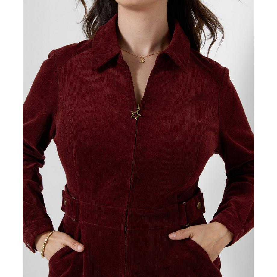 Joe Browns  Robe en Velours Côtelé Zippée Devant Betsy 