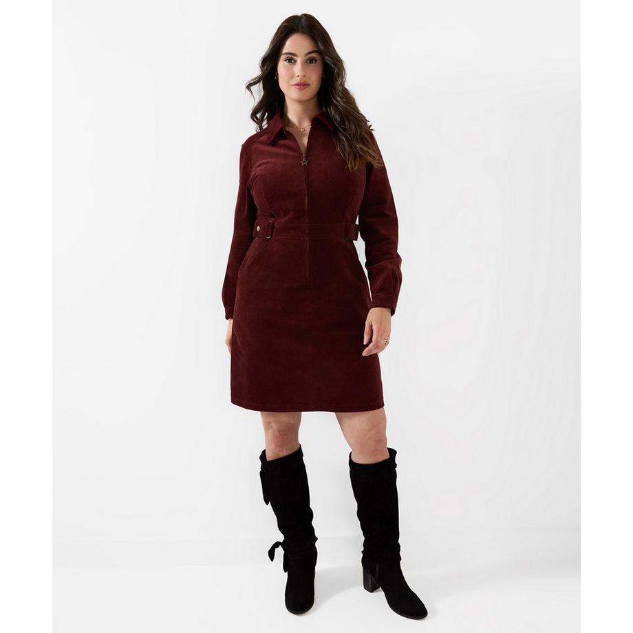 Robe en Velours Côtelé Zippée Devant Betsy