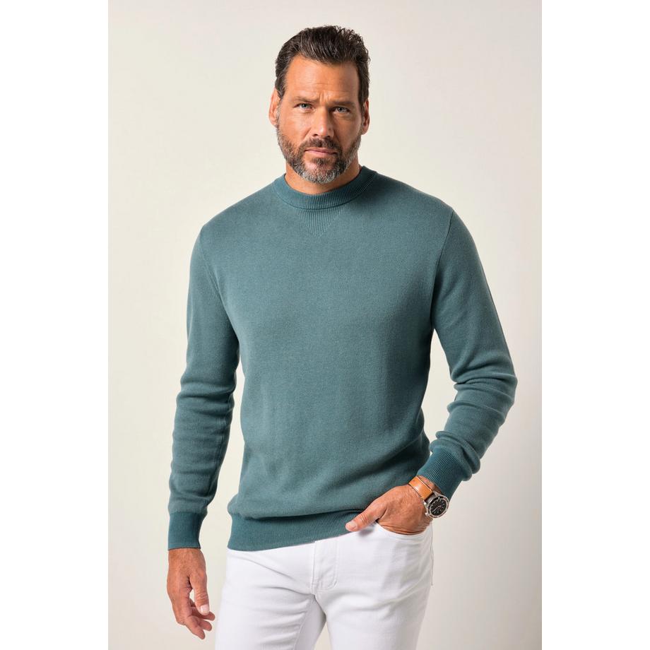 JP1880 CashmereTouch Two-Tone Strick Pullover Rundhalsausschnitt  