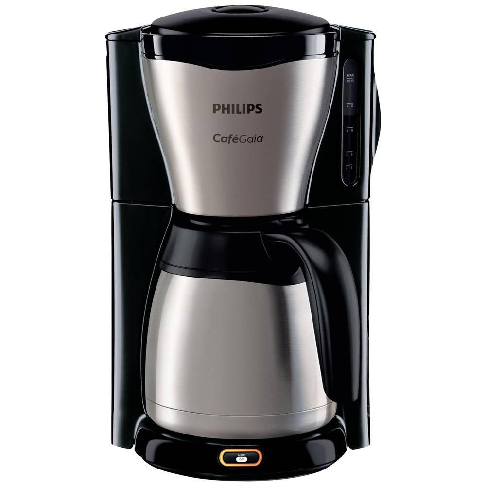 PHILIPS Café Gaia  Kaffeemaschine Schwarz, Edelstahl Fassungsvermögen Tassen=15 Isolierkanne  