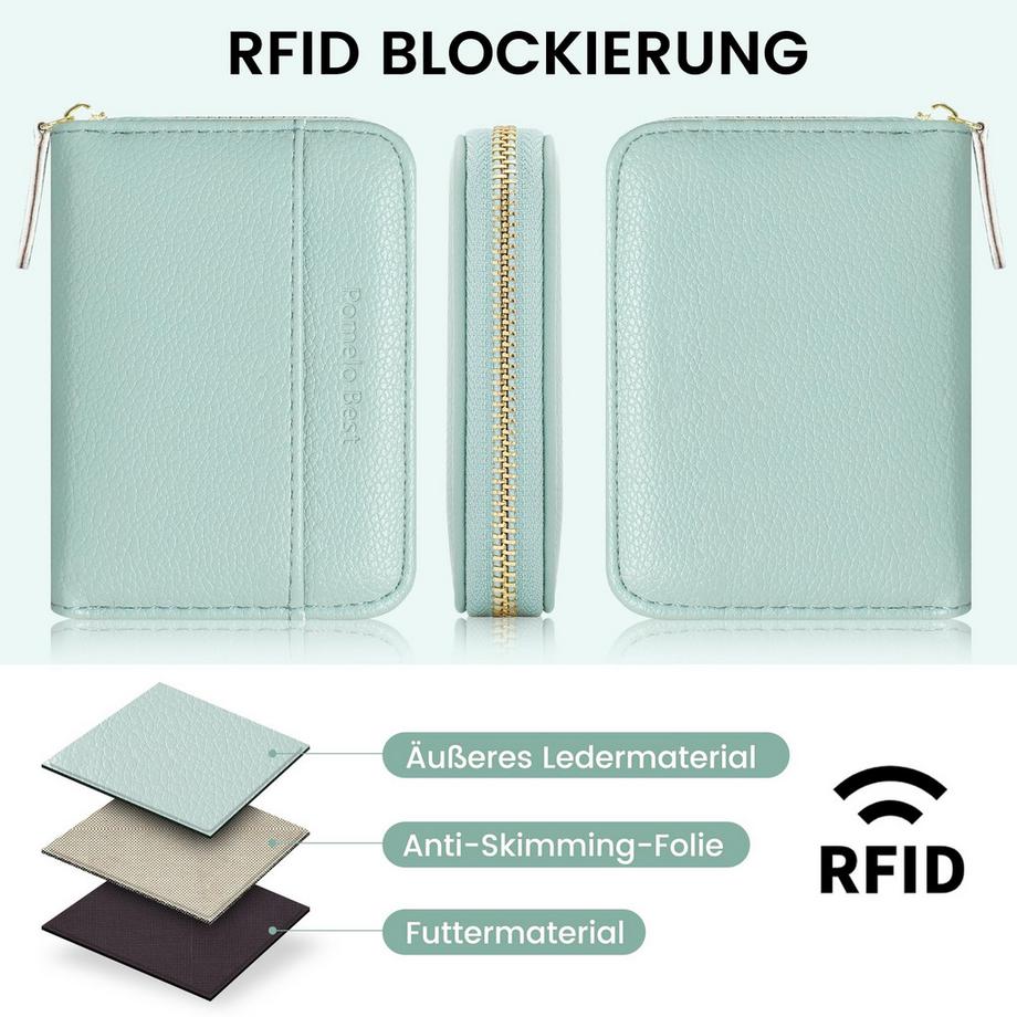 Only-bags.store  Porte-Cartes de Crédit Porte-cartes RFID avec De Nombreux Compartiments et Compartiment à monnaie 