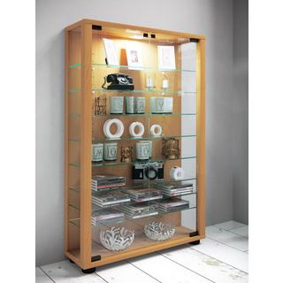 VCM Holz Glas Vitrine Sammelvitrine Glasvitrine Schaukasten Standvitrine Lumo Mini - ohne Beleuchtung  