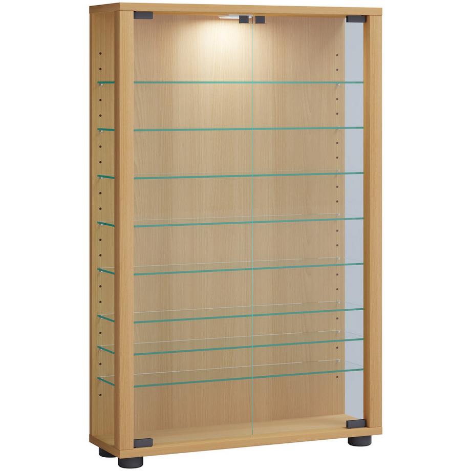 VCM Holz Glas Vitrine Sammelvitrine Glasvitrine Schaukasten Standvitrine Lumo Mini - ohne Beleuchtung  