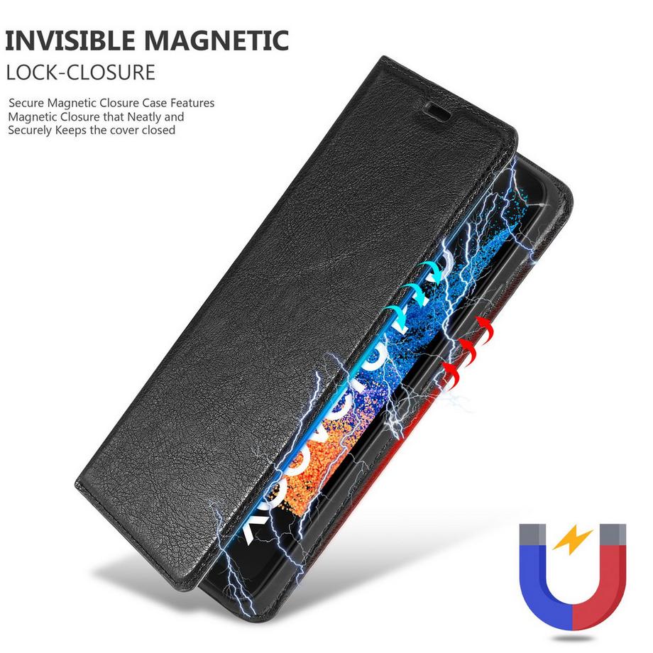 Cadorabo  Housse pour Samsung Galaxy XCover 6 PRO en NOIR NUIT - Coque de protection avec fermeture magnétique, fonction de support et compartiment pour carte 