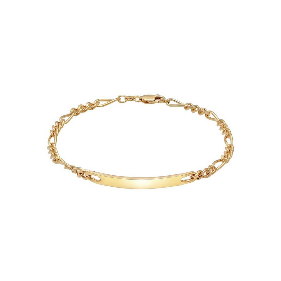 Bracelet Plaque D'identité Figaro Discreet Classic