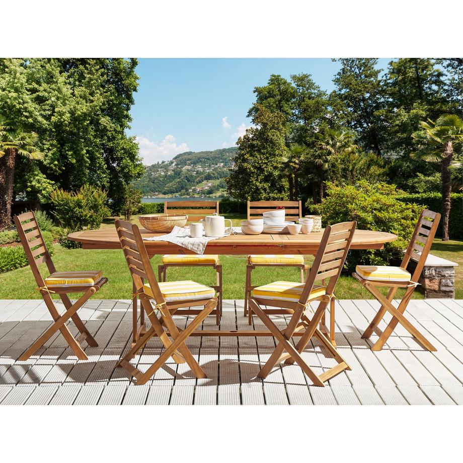 Beliani Gartenstuhlkissen 6er Set aus Polyester Boho TOLVE  