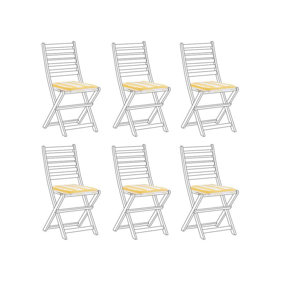 Beliani Gartenstuhlkissen 6er Set aus Polyester Boho TOLVE  