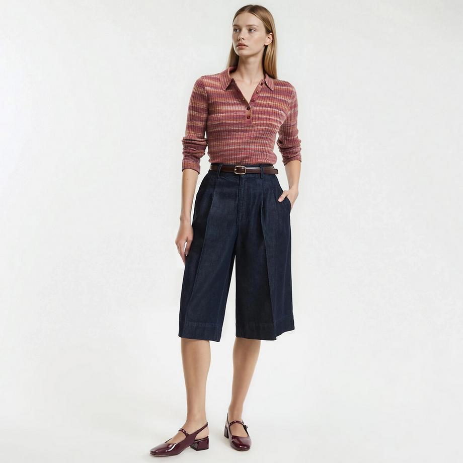 La Redoute Collections Bermudas mit Bundfalten aus Denim  
