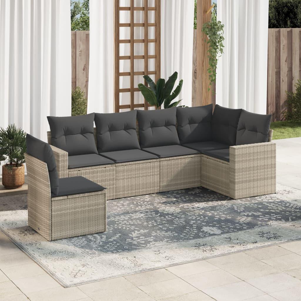 VidaXL set divano da giardino Polirattan  