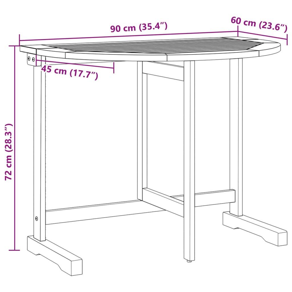 VidaXL Table de balcon bois d'acacia  