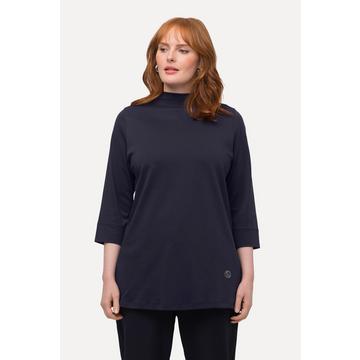 Shirt, A-Linie, Stehkragen, 3/4-Arm, Pima Cotton