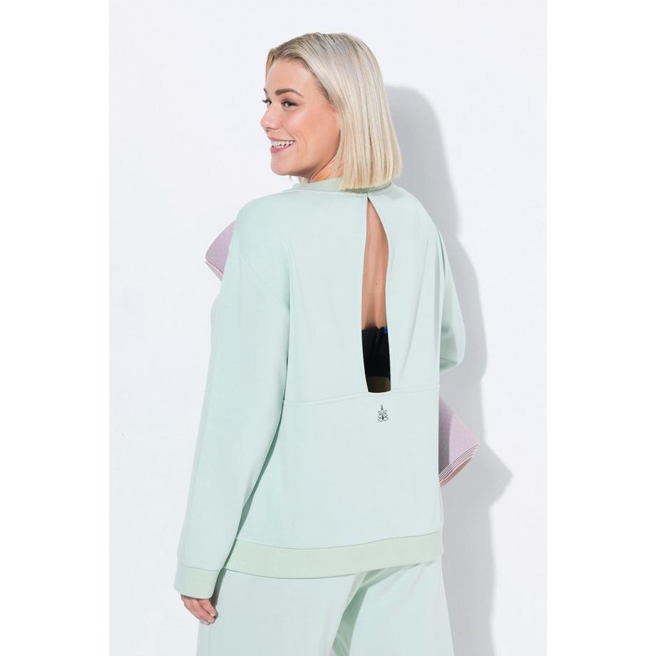 Ulla Popken Felpa yoga Boxy Cut-Out Collo Alto  