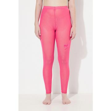 Legging en mesh. Imprimé floqué cœur sur la cuisse