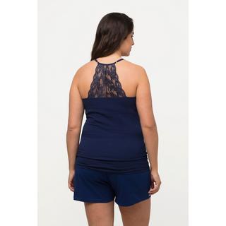 Ulla Popken Maillot de corps Slim Fit Dentelle Dos Nageur Col V  