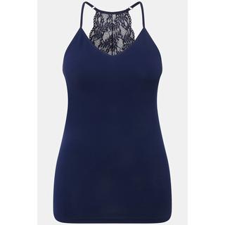 Ulla Popken Maillot de corps Slim Fit Dentelle Dos Nageur Col V  