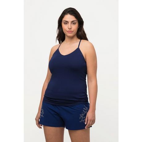 Ulla Popken Maillot de corps Slim Fit Dentelle Dos Nageur Col V  