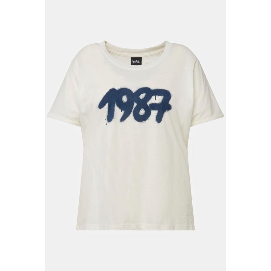 Ulla Popken T-shirt Oversize Girocollo Maniche Corte Spray Design  