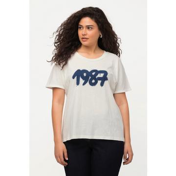 T-shirt oversize à col rond et manches courtes, motif spray