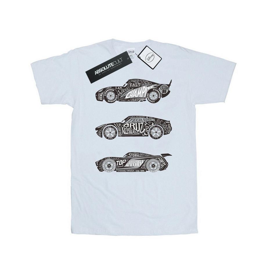 Tshirt motiftyle voitures de course en texte CARS