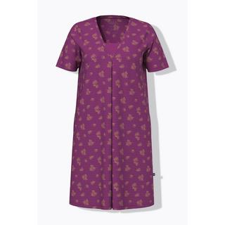 Ulla Popken Camicia da notte Righe Fiori Scollo a V Mezze Maniche  