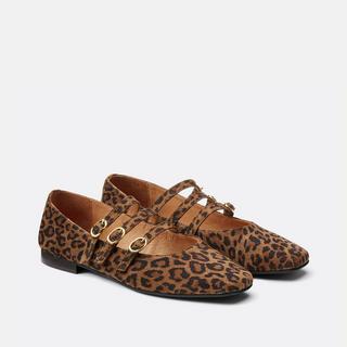 La Redoute Collections  Ballerines babies en cuir suédé léopard 