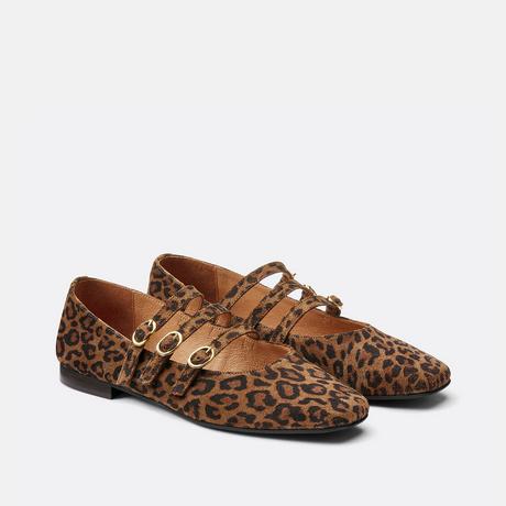 La Redoute Collections  Ballerines babies en cuir suédé léopard 