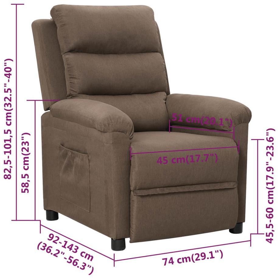 VidaXL Fauteuil inclinable tissu  