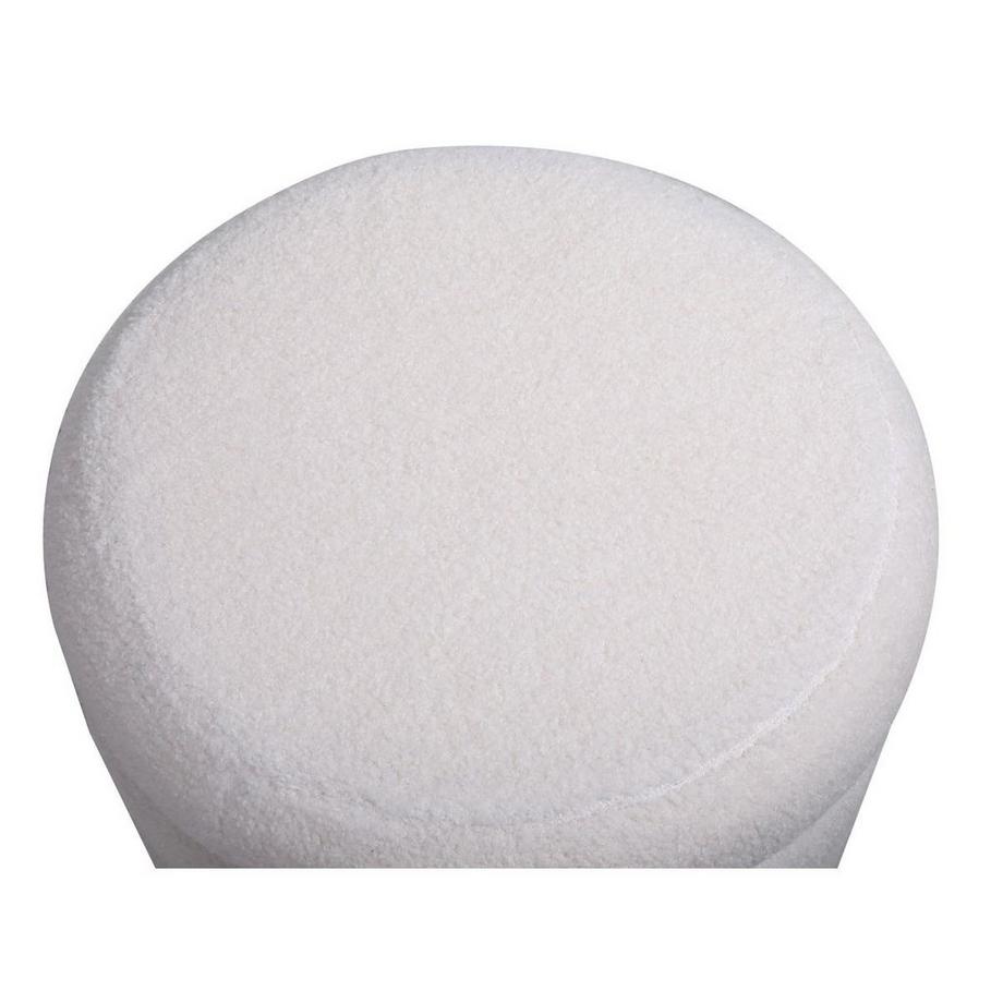 Vente-unique Pouf in Tessuto bouclette Panna - ECAMBI  