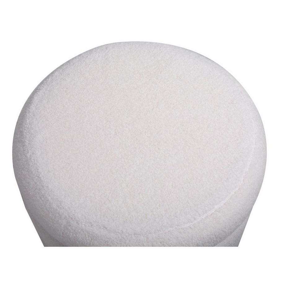 Vente-unique Pouf in Tessuto bouclette Panna - ECAMBI  