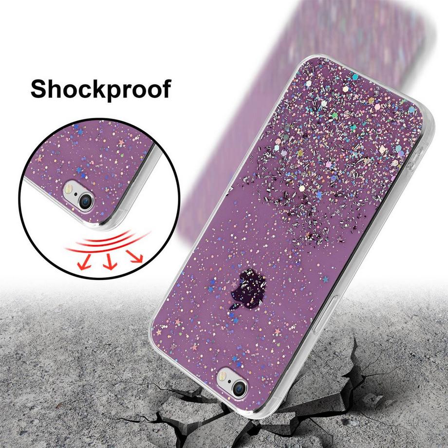 Cadorabo  Hülle für Apple iPhone 6  6S TPU Silikon mit funkelnden Glitter 