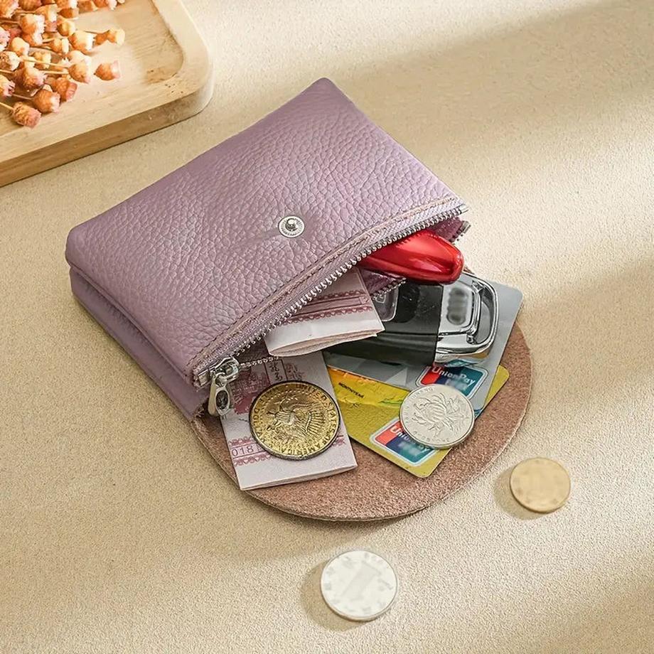 Only-bags.store Mini Vintage Vegane Geldbörse, Echtleder-Kartenetui, tragbarer Kartenhalter und Portemonnaie  