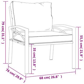 VidaXL Chaise de jardin acier  