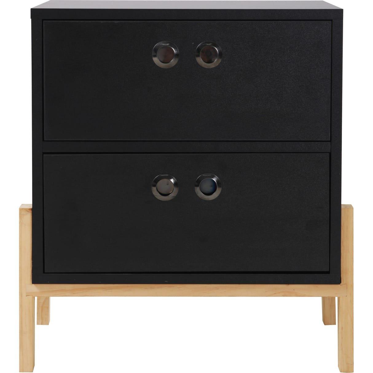 mutoni Commode décor mélaminé noir naturel  