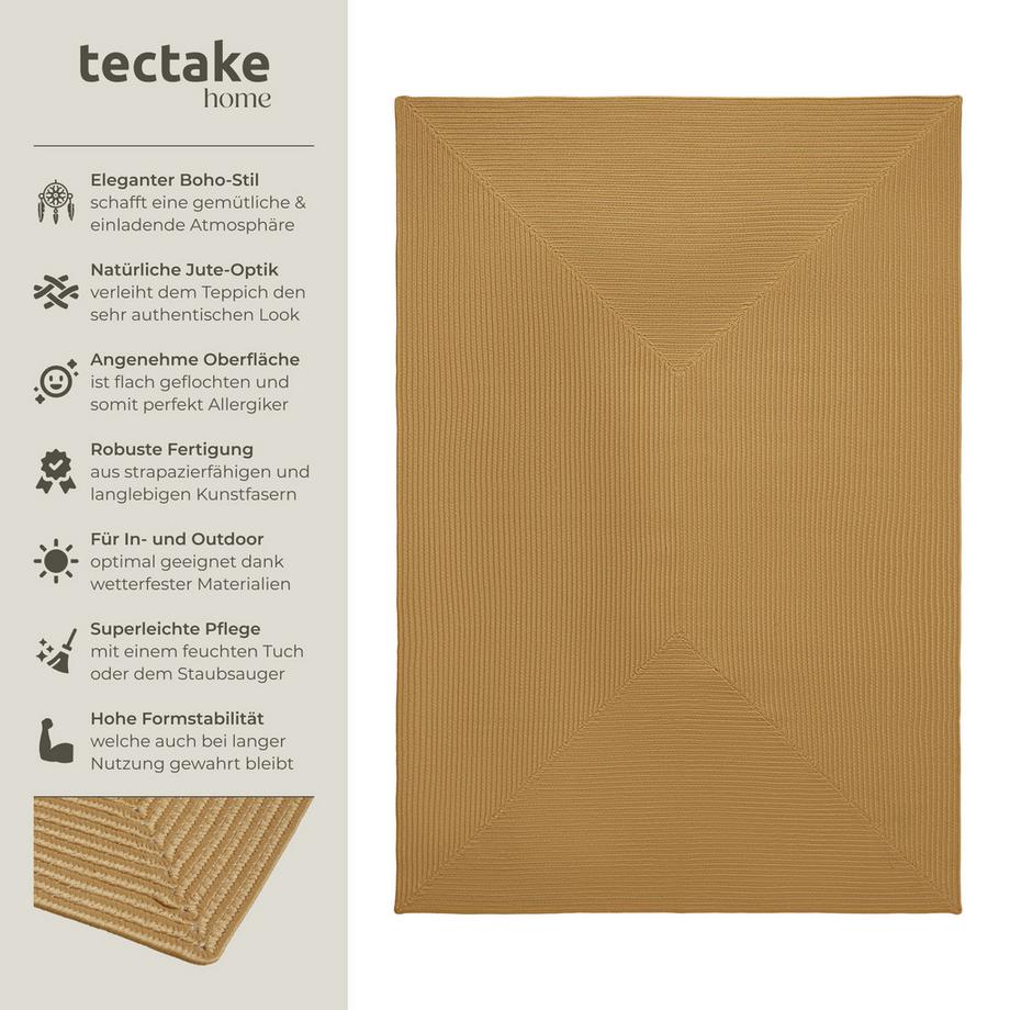 Tectake Tappeto intrecciato Raya Diverse dimensioni  