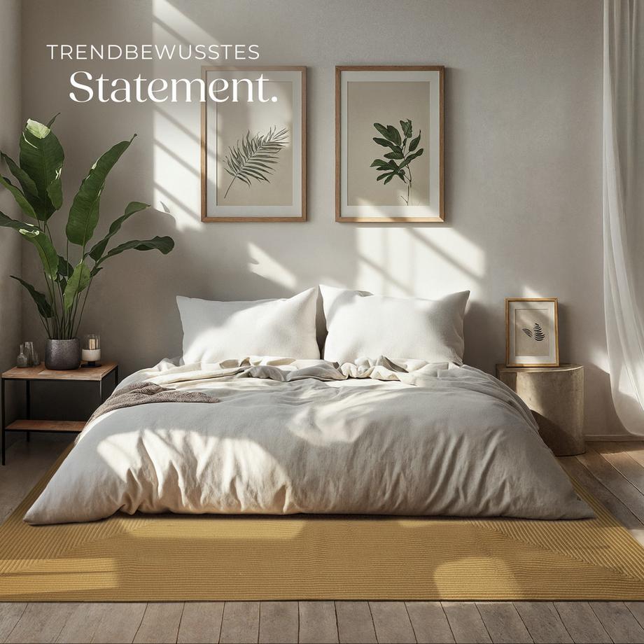 Tectake Tapis tressé en aspect jute RAYA style bohème  