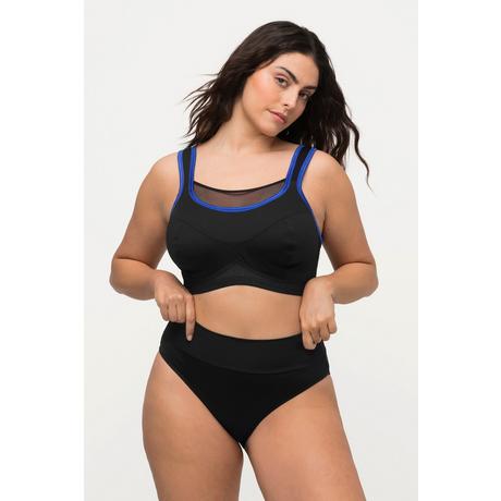 Ulla Popken  Reggiseno sportivo senza ferretto con mesh, spalline larghe e coppa C-E 