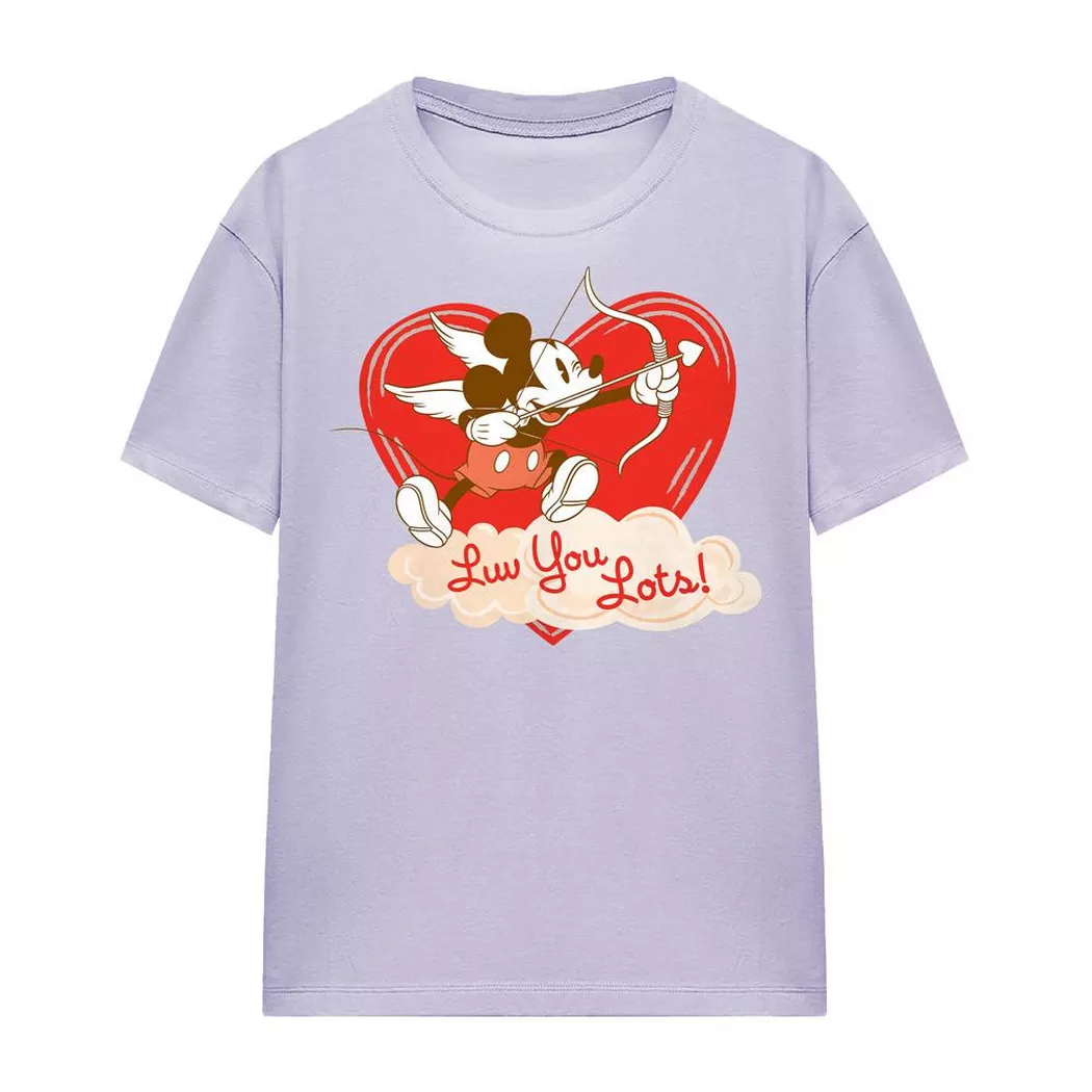 Disney - Luv You Lots! TShirt Valentinstag, per donna, Lavanda, Größe M