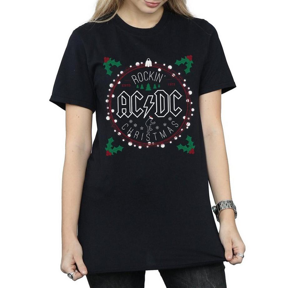 AC/DC ACDC Rockin Christmas T-Shirt Vestibilità Rilassata  