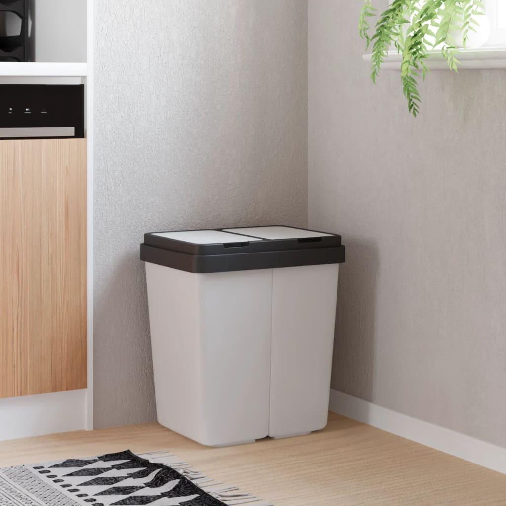 VidaXL Poubelle double polypropylène  