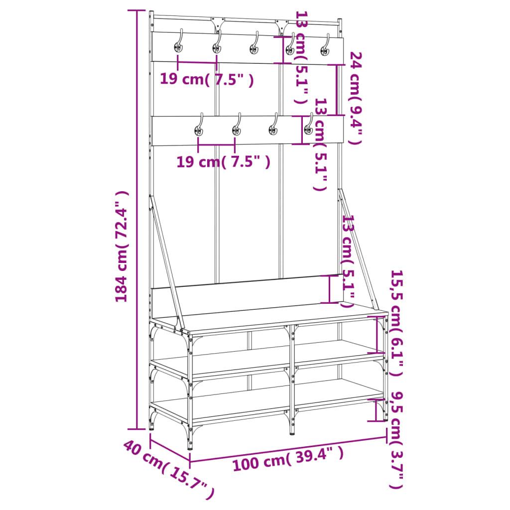 VidaXL Portant à vêtements bois d'ingénierie  