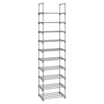 Etagère à chaussures en fer gris avec 10 niveaux modulables - L45 x H174 cm