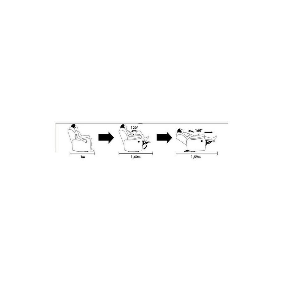 Vente-unique Relaxsofa Leder 2Sitzer EVASION  