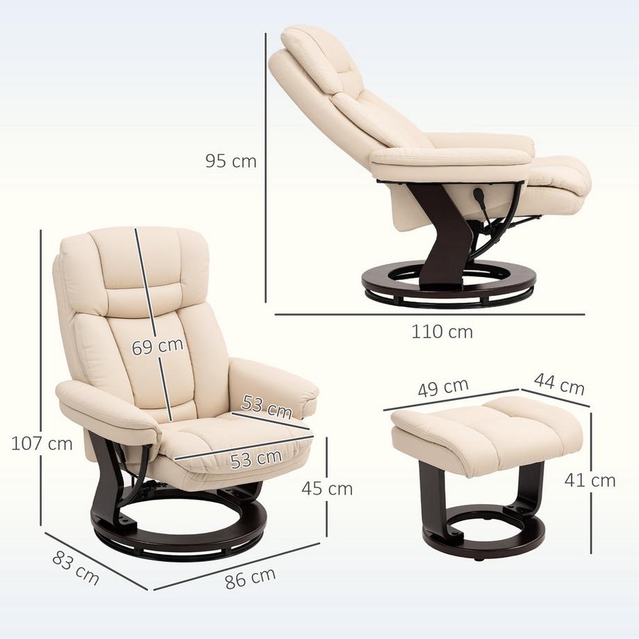 HOMCOM Relaxsessel mit Hocker  