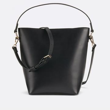 Sac seau en cuir lisse